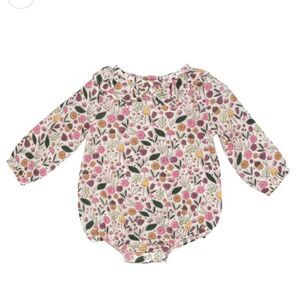 NWT Muslin Ruffle Collar Bubble Bodysuit, Acorn Floral